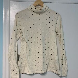 Old navy turtleneck cream and black polka dots medium Tall